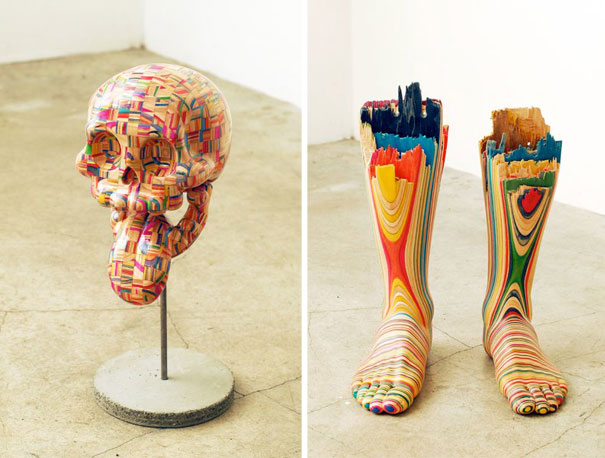 Self-taught Japanese Sculptor Turns Old Skateboards Into Beautiful Sculptures