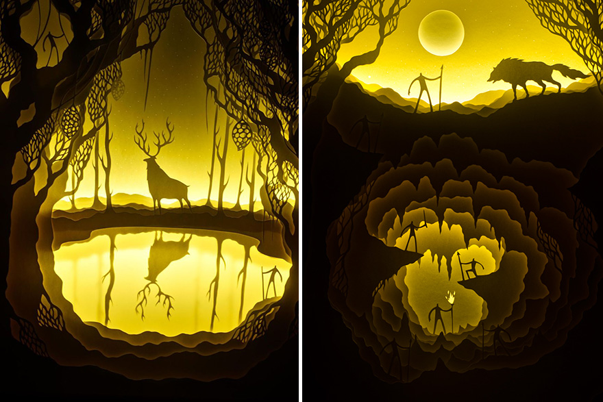 Fairytales Come To Life In Papercut Light Boxes by Hari & Deepti