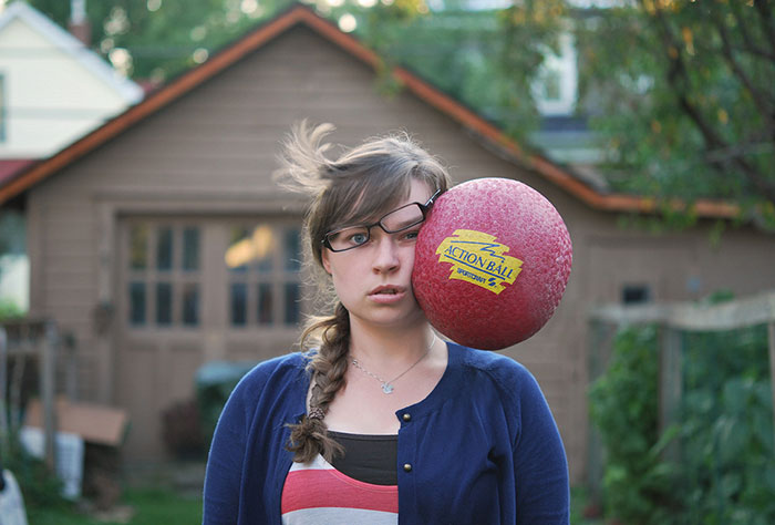 Stuff Being Thrown at My Head: Painfully Funny Self-Portraits by Kaija Straumanis