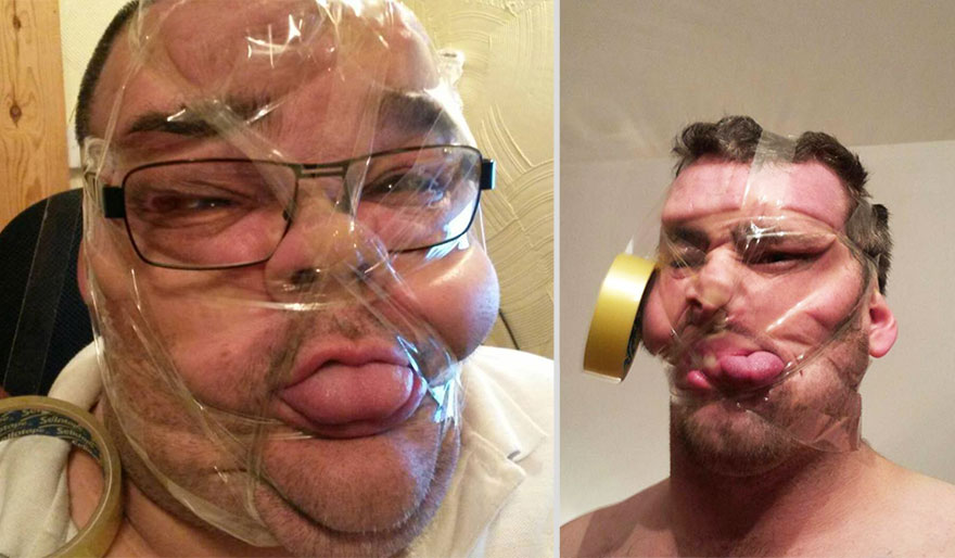 Scotch Tape Selfies: Newest Trend Of Distorting Faces With Tape Goes Viral On Facebook