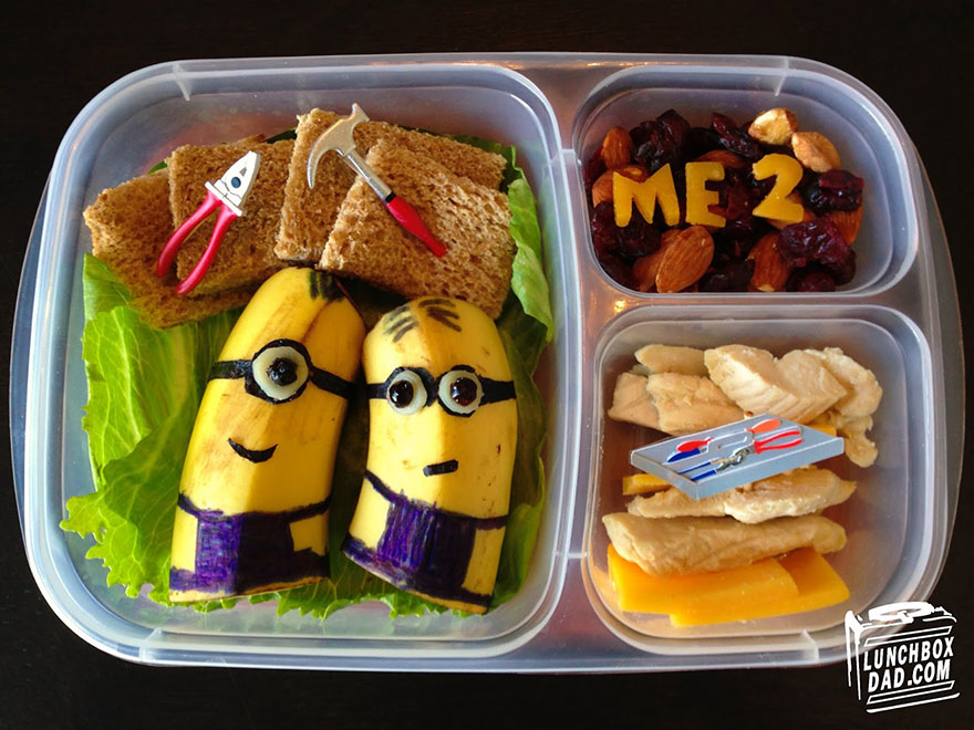 Lunchbox Dad Makes Creative Sandwiches And Snacks For His Daughter's School Lunch