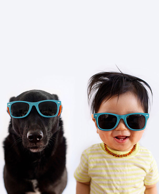 Mom Takes Adorable Matching Portraits Of Her 10 Month-Old Baby And Their Rescue Dog
