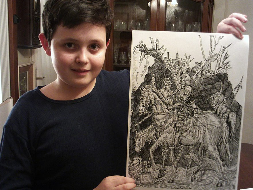 11-Year-Old Child Prodigy Creates Stunningly Detailed Drawings Bursting With Life