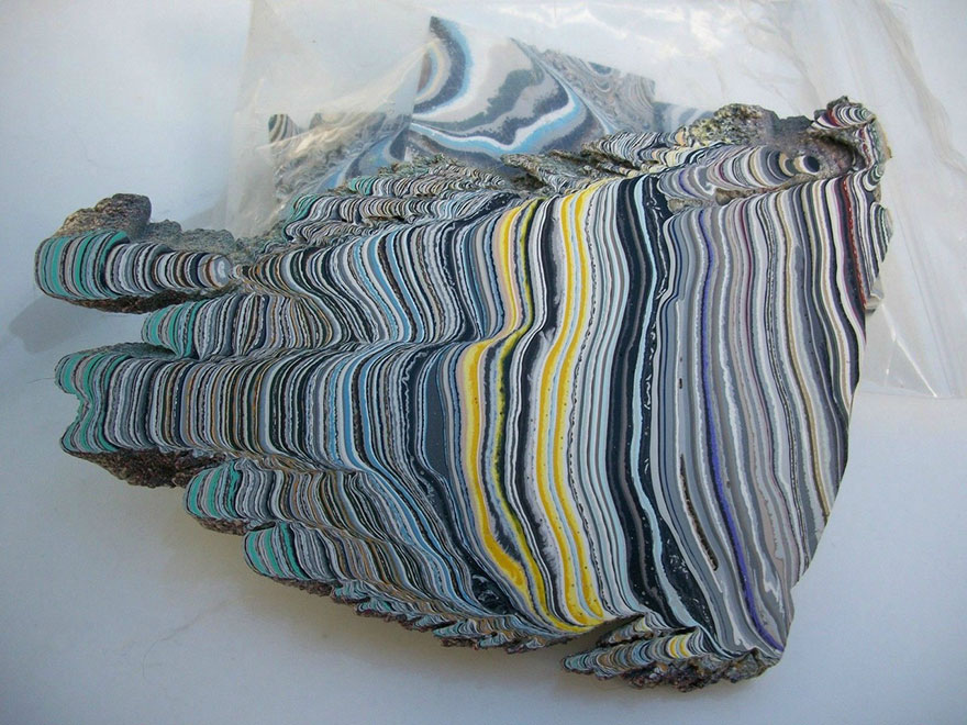 These Gorgeous Stones Were Accidentally Created From Layers of Car Paint In Old Auto Factories