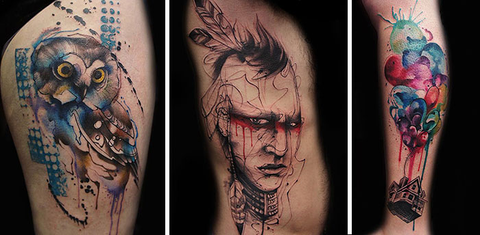 Tattoo Artist Creates Impressive Freehand Tattoos On The Spot Without Any Sketches