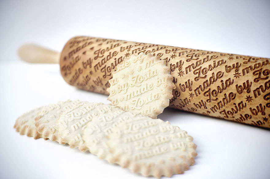 These Custom Laser-Engraved Rolling Pins Will Stamp Your Dough With Cool Patterns