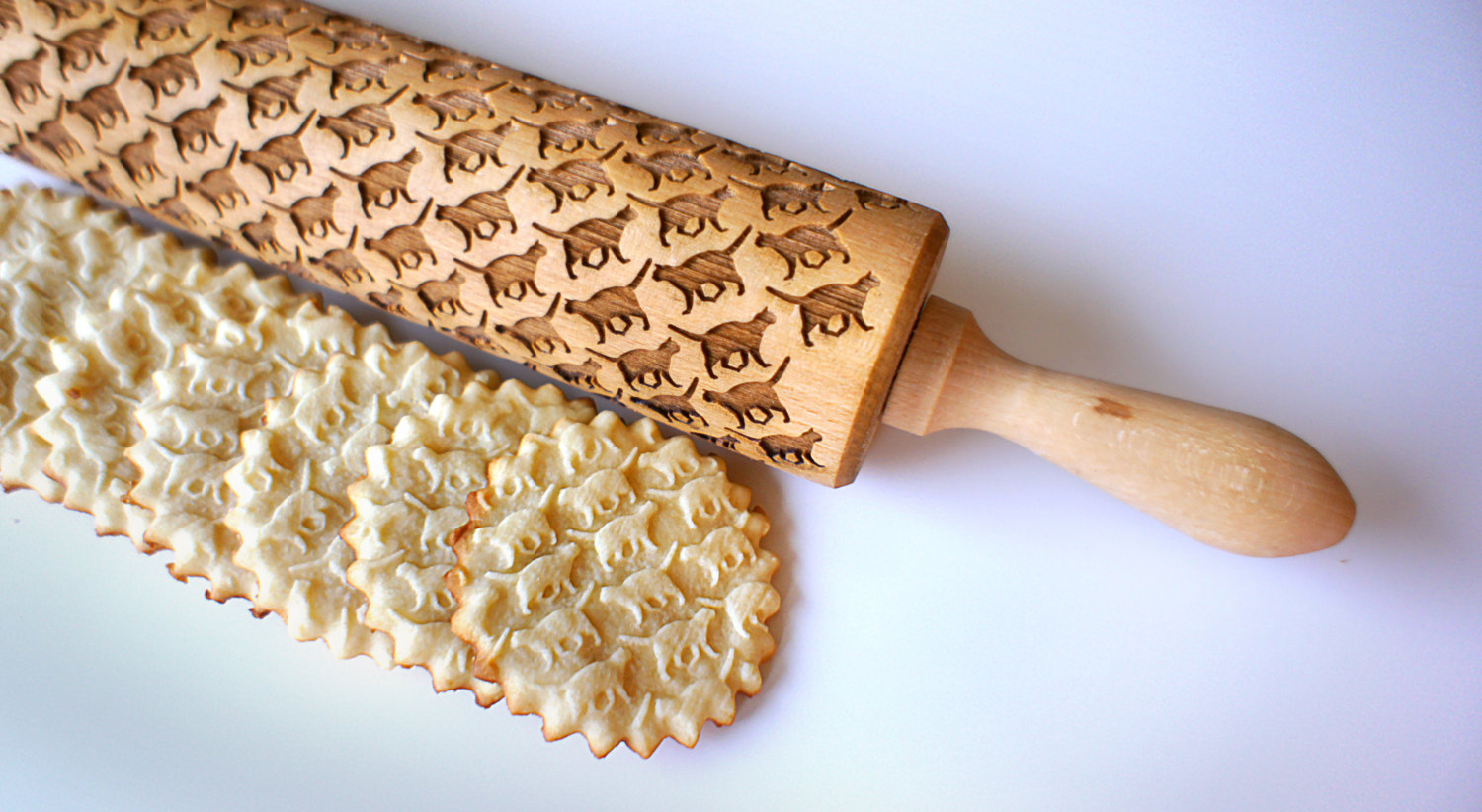 05 Leaves Goldenlight Rolling Pin Laser Embossing Engraved Dough Roller for DIY Cookies Tool