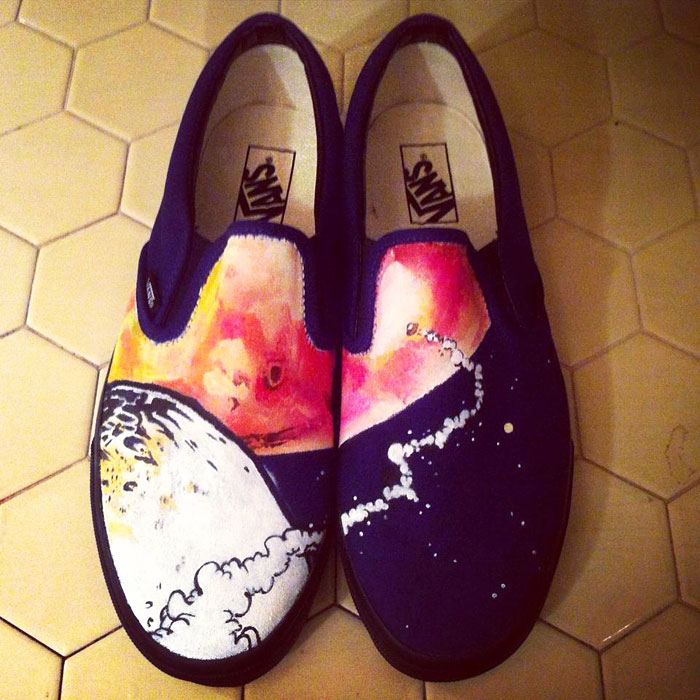 Hand-Painted Shoes With Calvin And Hobbes, The Beatles, And Other Pop Culture Icons