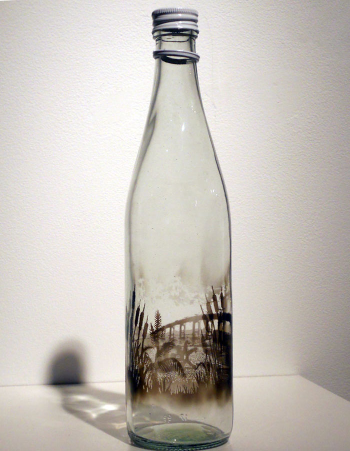 Artist Fills Bottles With Smoke And Brushes It Away To Create Beautiful Art