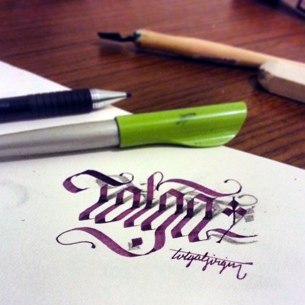 Letters Leap Off The Page In 3D Calligraphy By Tolga Girgin