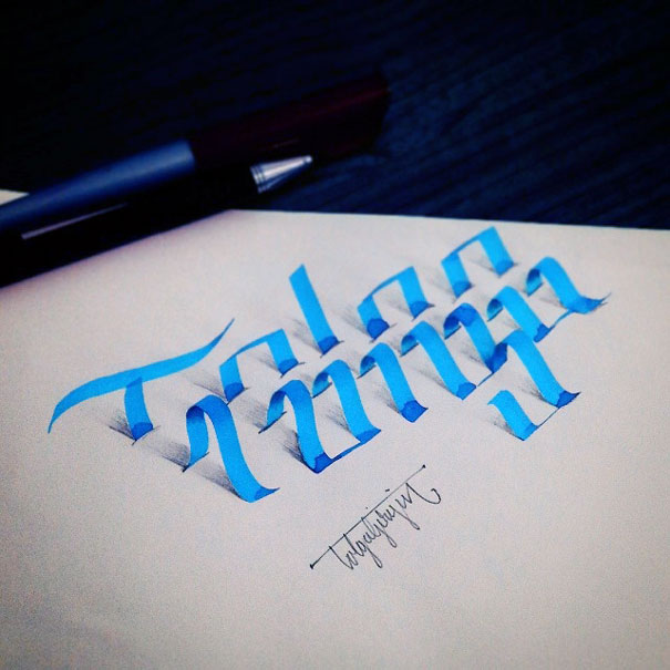 Letters Leap Off The Page In 3D Calligraphy By Tolga Girgin