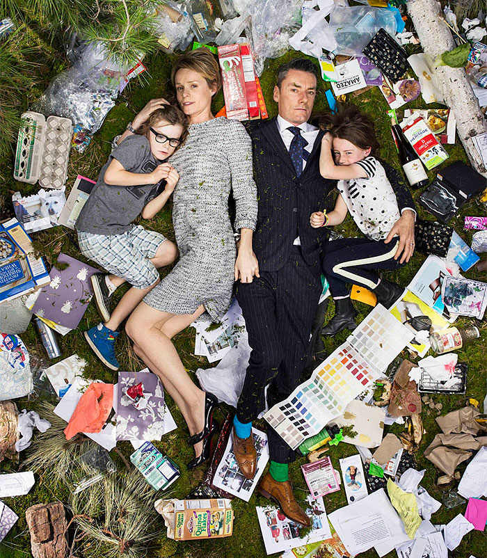 Shocking Photographs Of People Lying In 7 Days Worth of Their Trash
