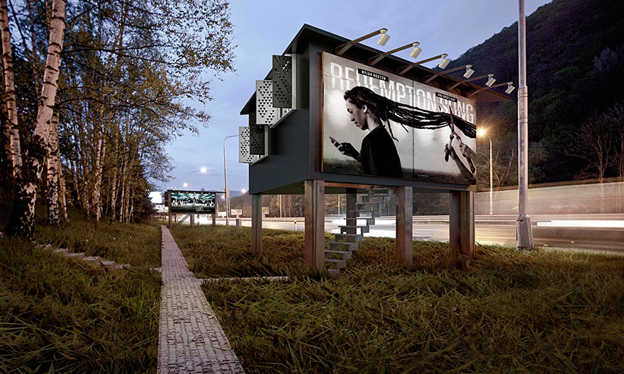 Billboards Turned Into Tiny Shelter Houses For The Homeless