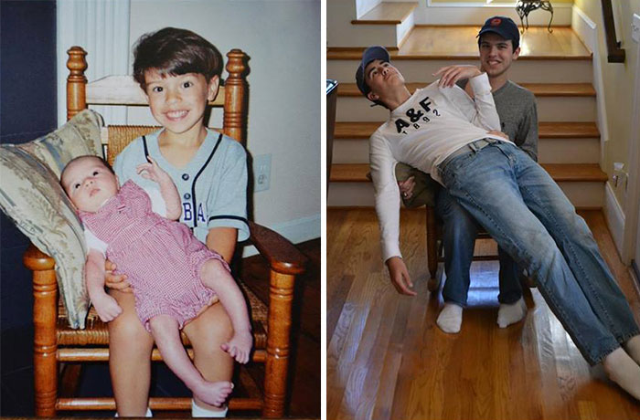 Before And After: 30 Of The Most Creative Recreations Of Childhood Photos