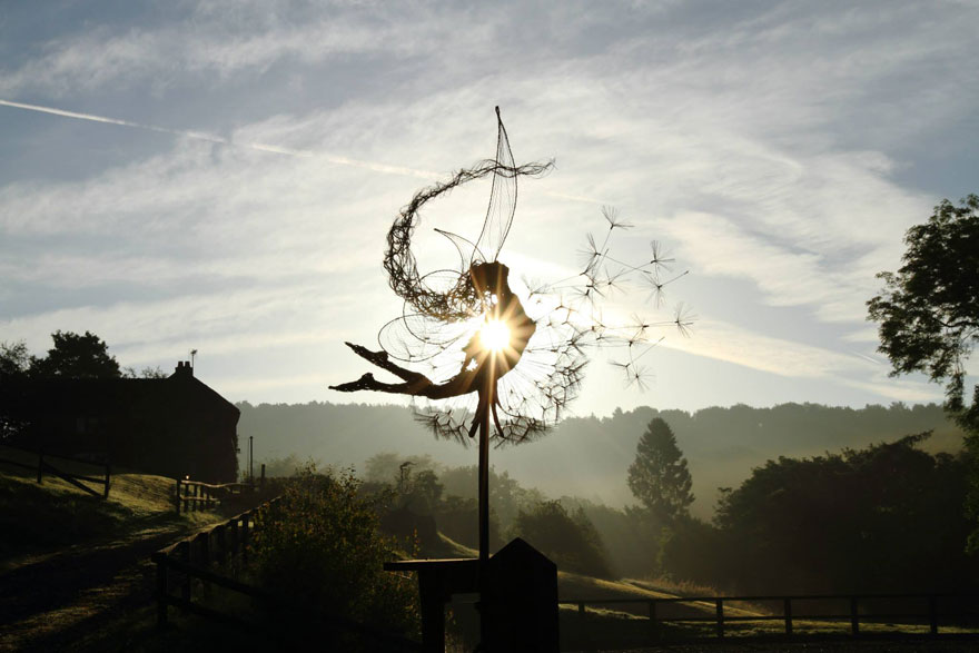 Dramatic Fairy Sculptures Dancing With Dandelions By Robin Wight 