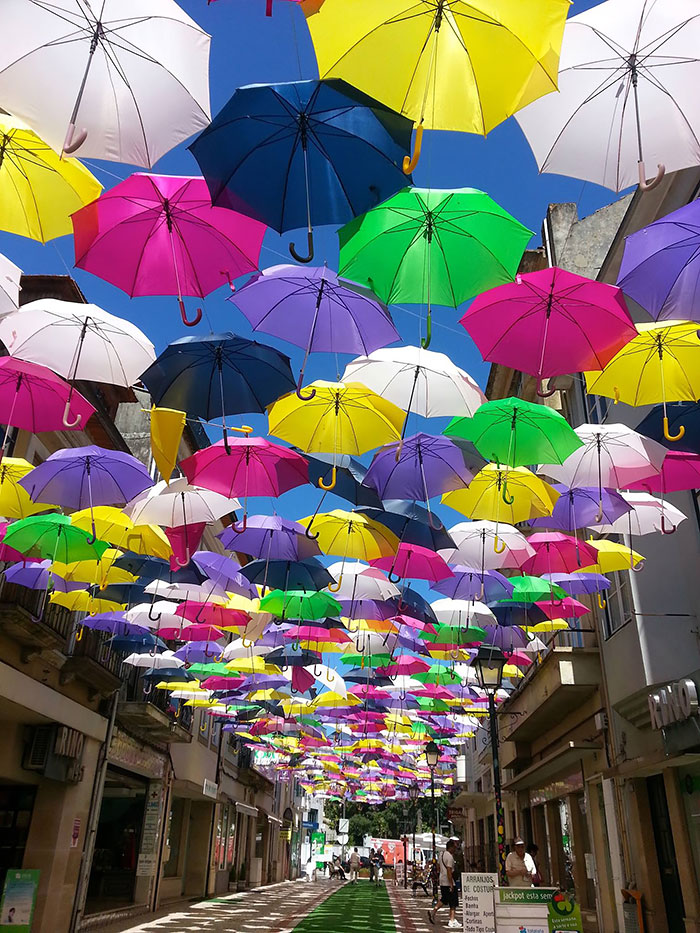 Hundreds of Umbrellas Once Again Float Above The Streets in Portugal