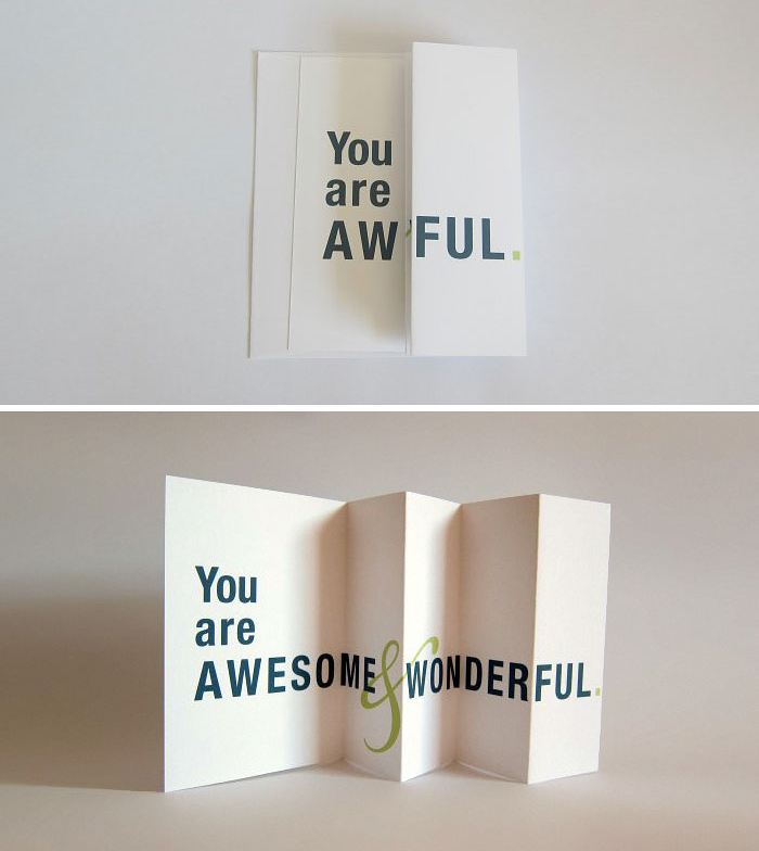 Seemingly Offensive Fold-Out Greeting Cards by FinchAndHare