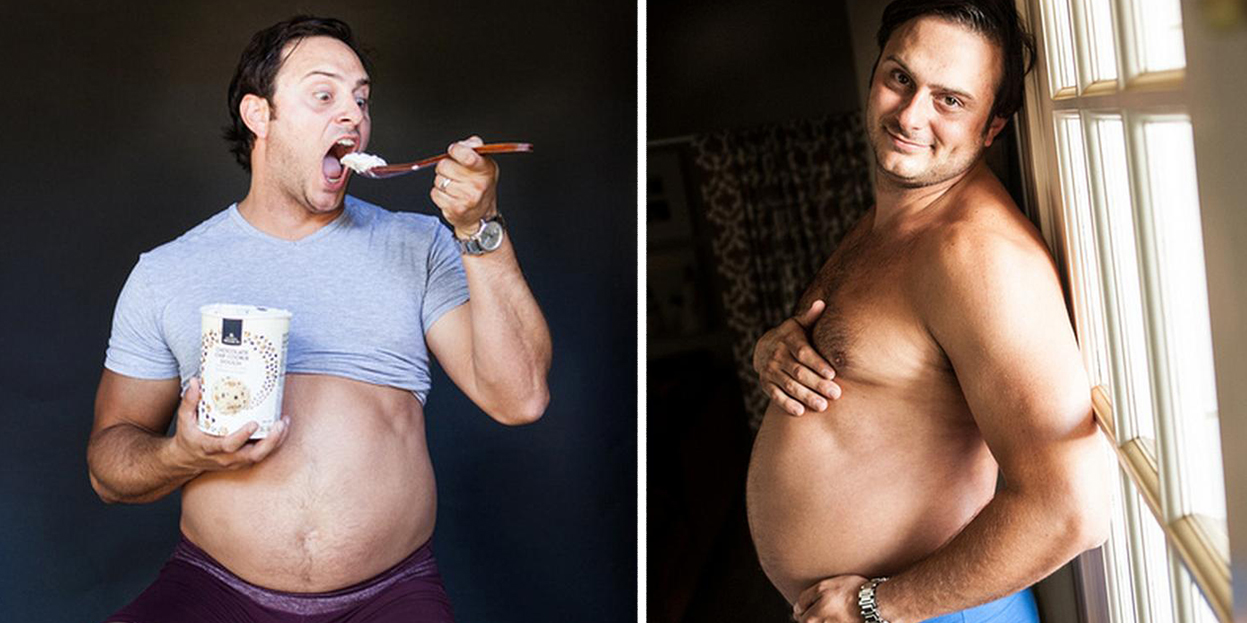 This Guy's Wife Refused To Take Maternity Photos, So He Had Some Taken Of  Himself Instead | Bored Panda