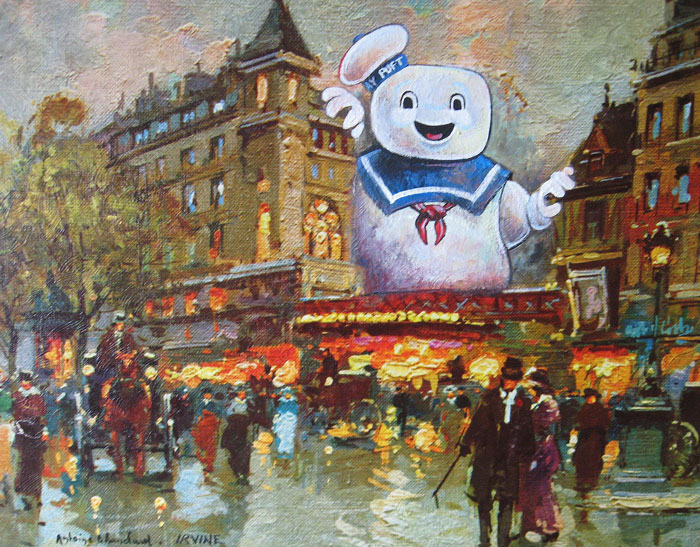 Artist Paints Pop-Culture Characters Into Old Thrift-Store Paintings