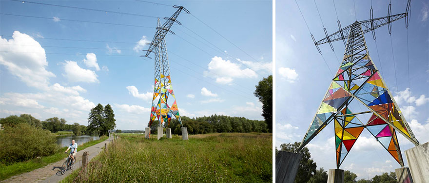 Art Students Transform Ugly Electrical Towers Into Colorful Lighthouses