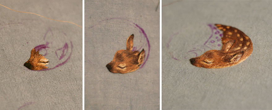 Beautiful Tiny Animals Embroidered By Chloe Giordano
