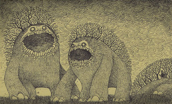 creepy-monsters-sticky-notes-drawings-don-kenn-7