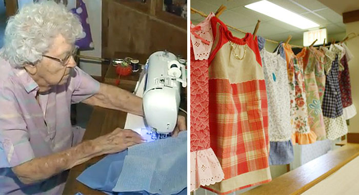 99-Year-Old Lady Sews A Dress A Day For Children In Need