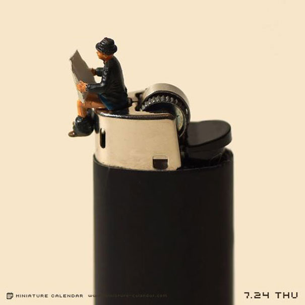 Japanese Artist Creates Fun Miniature Dioramas Every Day For 4 Years