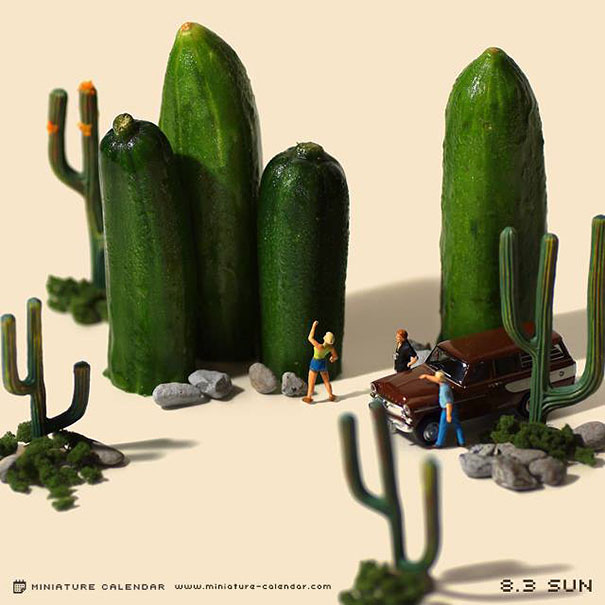 Japanese Artist Creates Fun Miniature Dioramas Every Day For 4 Years