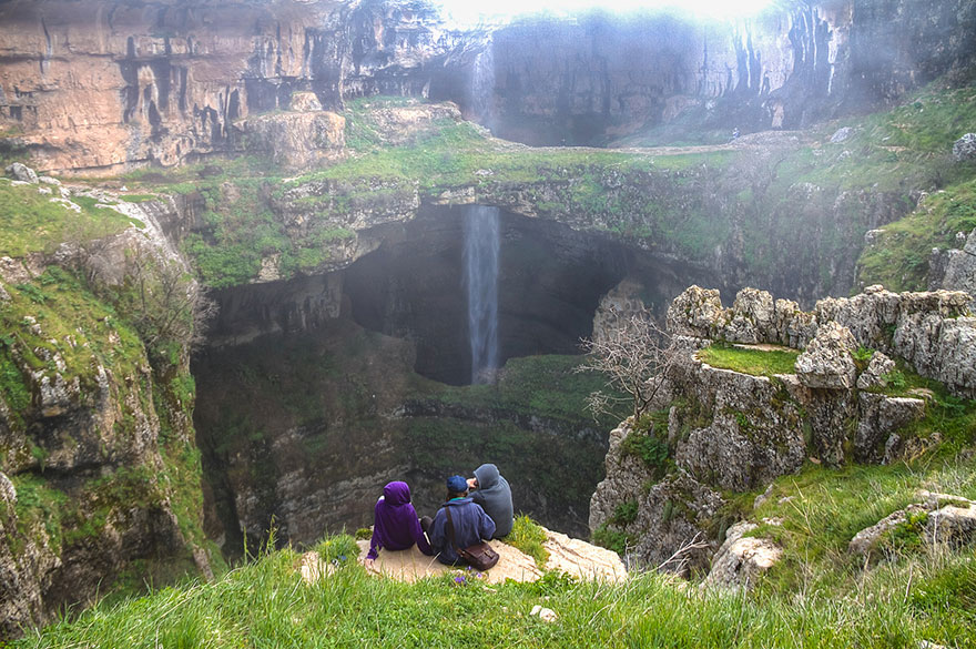The Cave Of Three Bridges In Lebanon Turns Into A Waterfall When The Winter Snow Melts