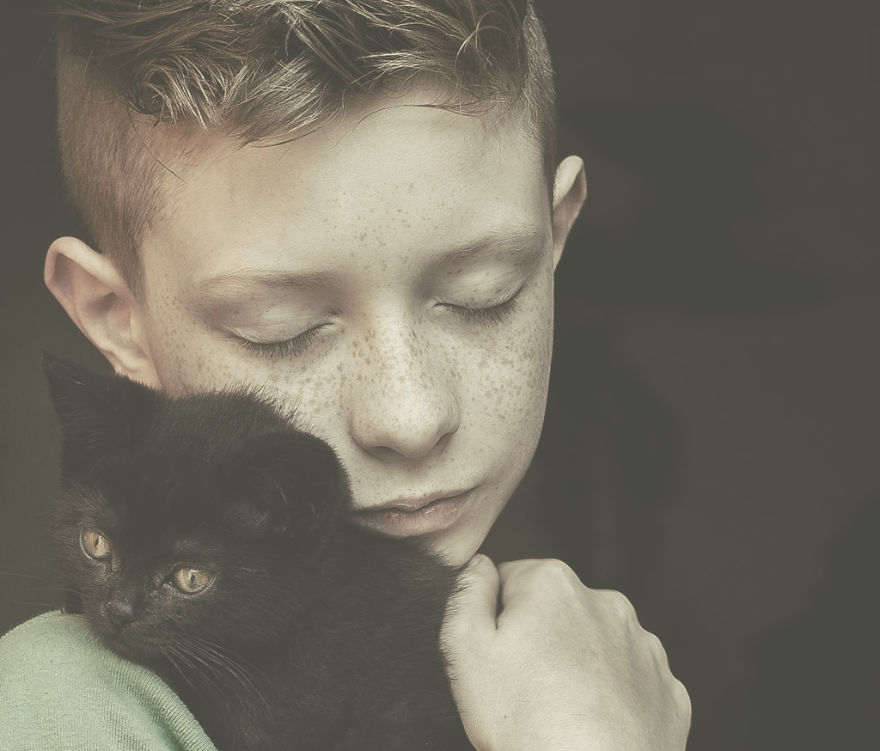Boy And Cat