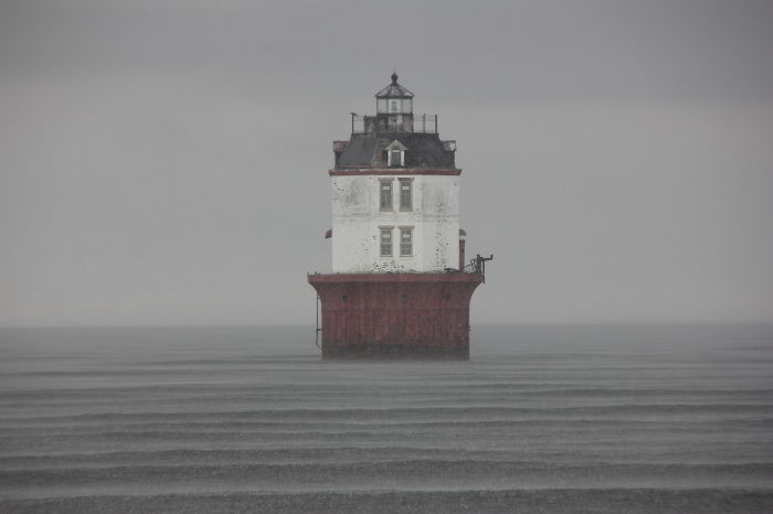 Lighthouse In The Rain - Chesapeake Bay, Usa