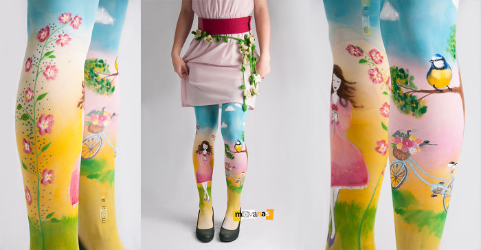 Hand Painted Tights By Movanas Dizajn