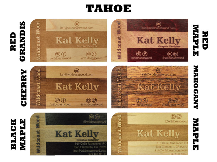 Custom Eco-friendly Engraved Wooden Business Cards