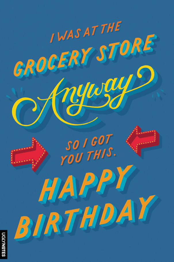 8 Hand Lettered Greeting Cards From Horrible People