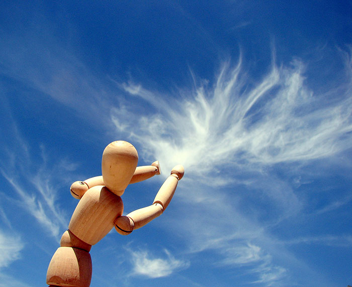 People Playing With Clouds And Forced Perspective