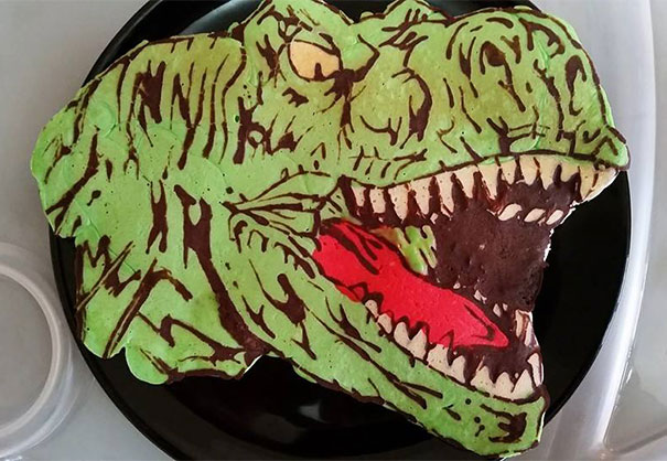Dad Makes Colorful Artistic Pancakes For His Kid