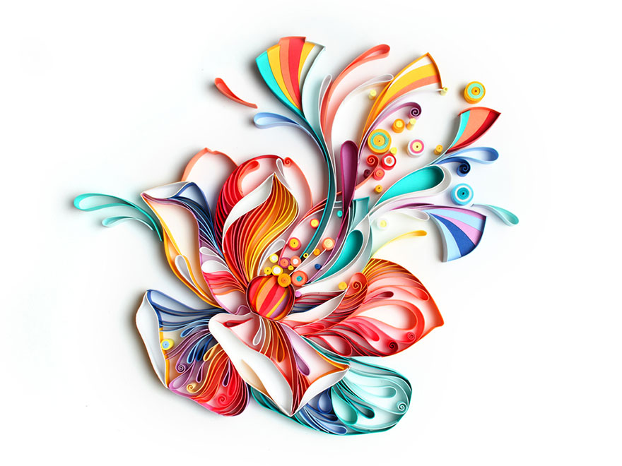 Mesmerizing Paper Art Made From Strips Of Colored Paper by Yulia Brodskaya