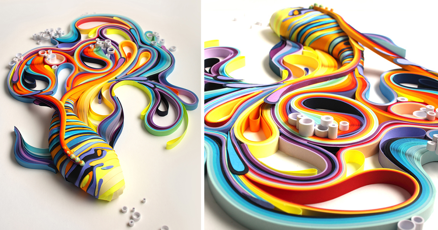 Mesmerizing Paper Art Made From Strips Of Colored Paper by ...