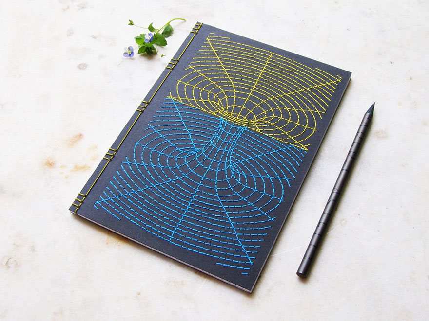 Artist Embroiders Notebook With Veins, Holograms, And Floral Patterns