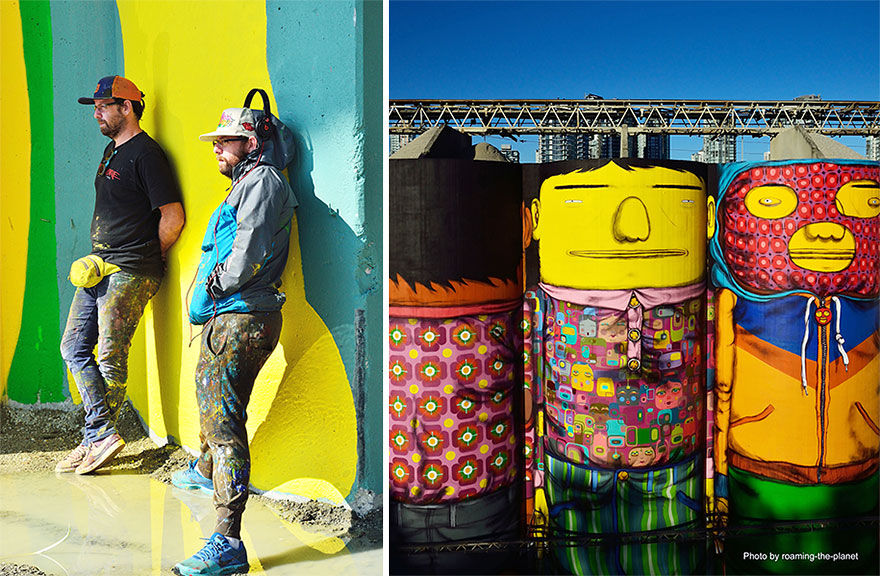 Twin Brothers Turn 70 Ft Silos In Vancouver Into Colorful Giants