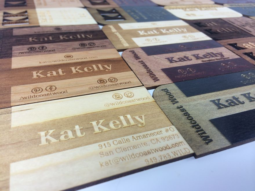 Custom Eco-friendly Engraved Wooden Business Cards