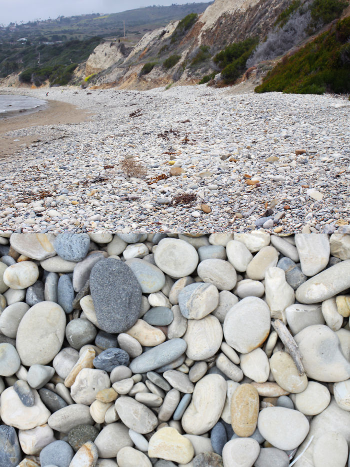 Abalone Cove Beach Has "stonewashed Denim" Cobbles - Beautiful To Look At, Terrible To Walk On