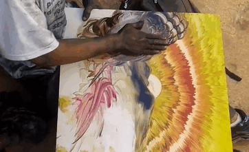 Guy On The Street Finger-Paints A Spectacular View In Just 9 Minutes