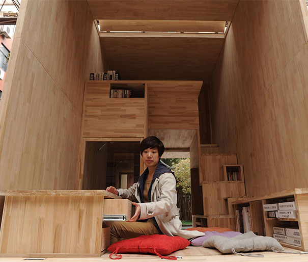Chinese Students Build Wood House That Occupies Just... 7 Square Meters