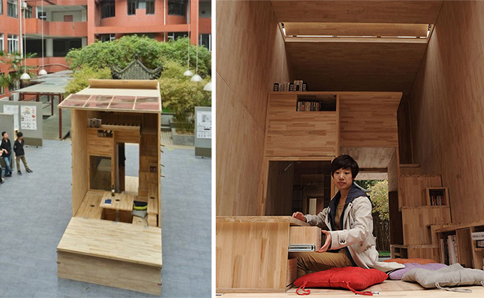 Chinese Students Build Wood House That Occupies Just… 7 Square Meters
