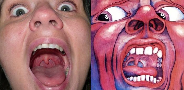 Woman With A Cold And King Crimson Album Sleeve