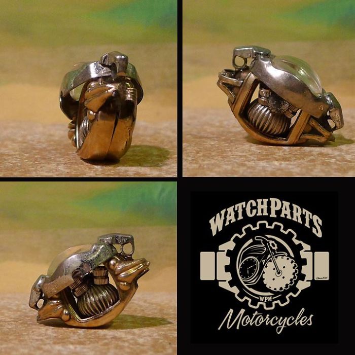 How To Make A Miniature Motorcycle Out Of Watch Parts.