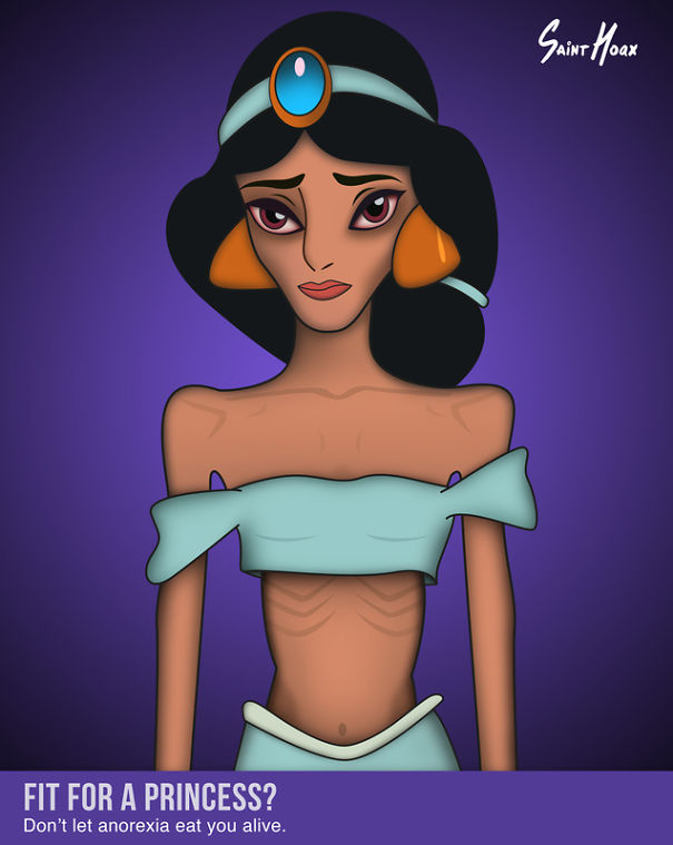Disney Characters Reimagined As Victims Of Anorexia