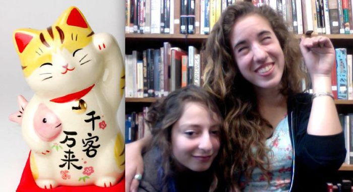 These Girls = Lucky Cat W/ Fish Friend